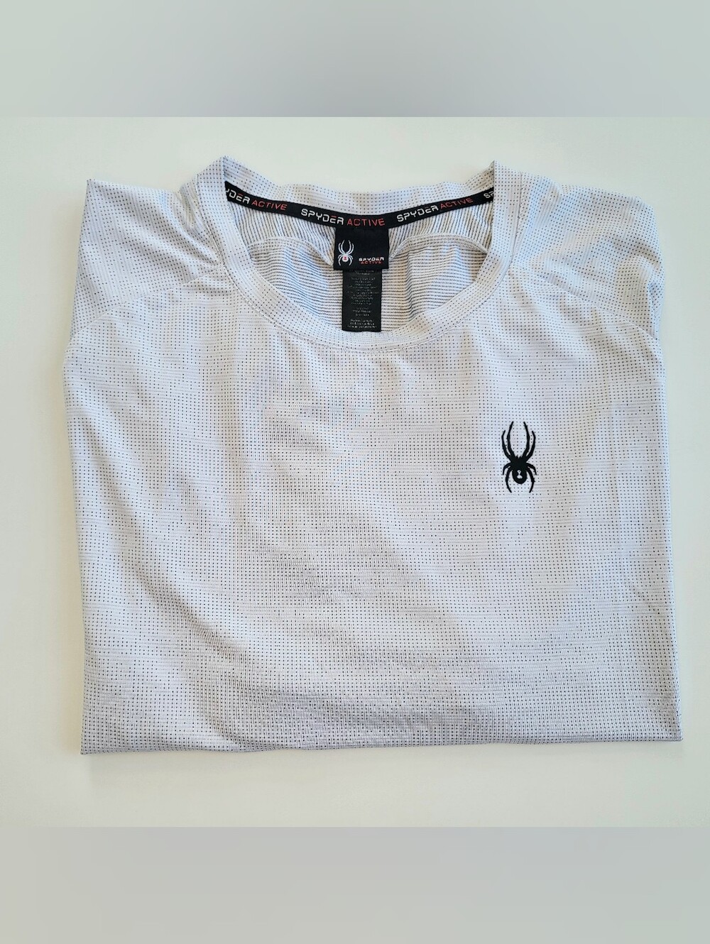 Spyder Active White ProWeb Shirt Mens XXL Performance Short Sleeve Logo
